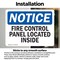Signmission Fire Control Panel Located Inside OSHA Notice Sign, Vinyl Decal, 10in W x 7in L, 2PK OS-2PACK-NS-D-710-L-12556 - alternate 4